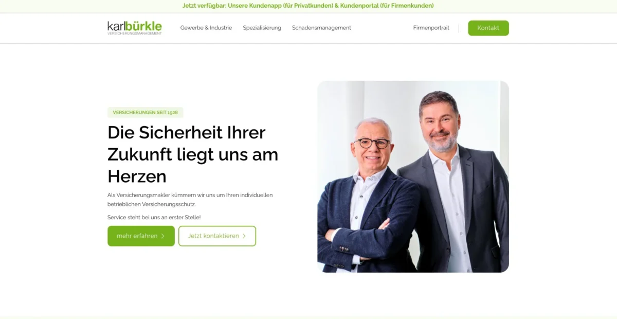 Bossert-WebConcept_Webdesign-Stuttgart_Referenzprojekt_Karl Bürkle Versicherungsmakler GmbH & Co. KG